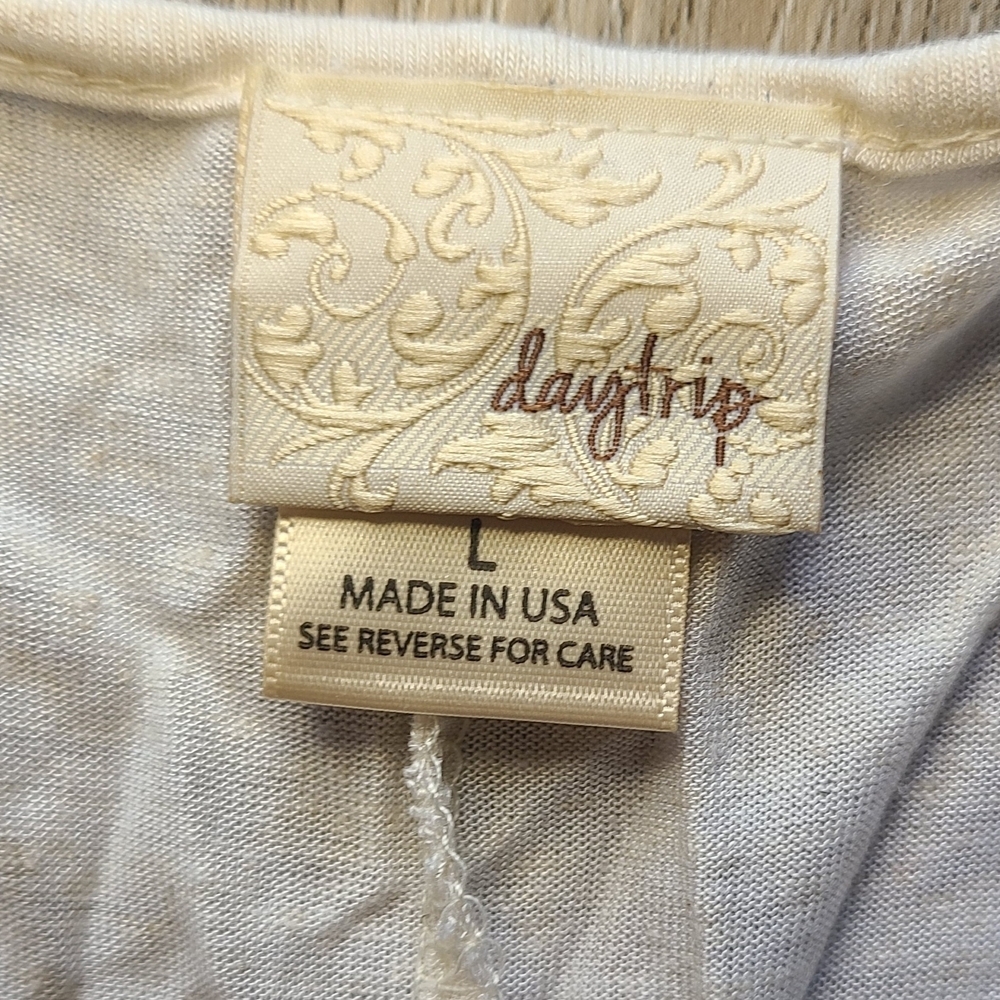 Daytrip by Buckle Ivory Beaded Lace Boho Top Large Festival Y2K Blouse - Picture 6 of 8